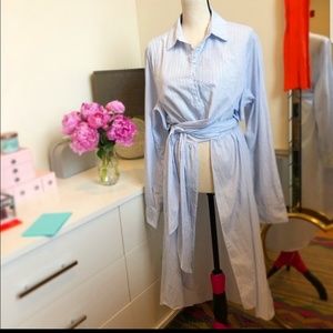 Wrap waist button down tunic
